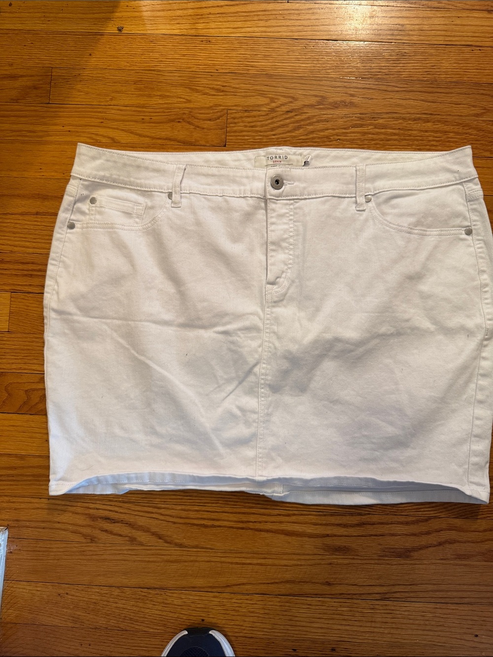 torrid White Denim Mini Skirt